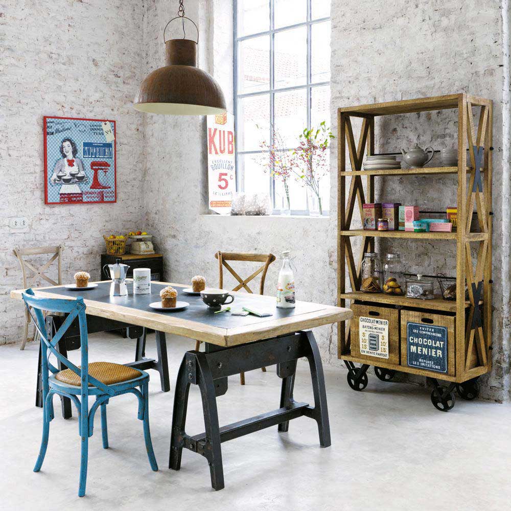 Table industrielle 20 idées déco en métal et bois