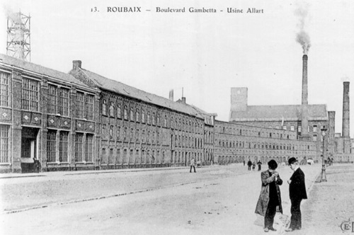 Carte postale ancienne d'usine à Roubaix