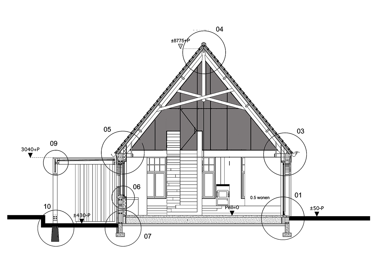 Plan de coupe d'un loft