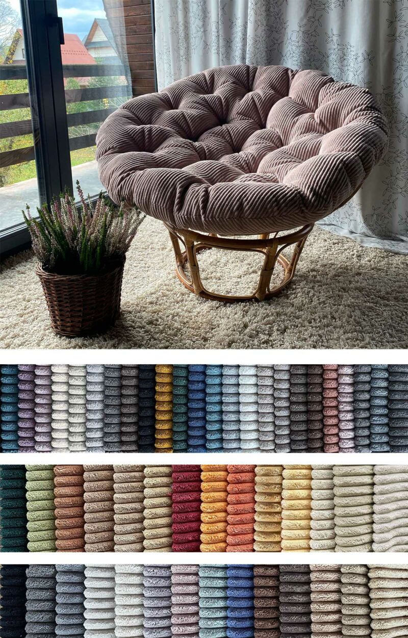 Coussin pour fauteuil papasan en velours de couleur