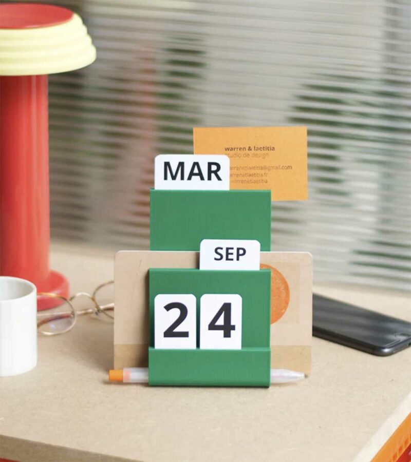 Idée de calendrier perpetuel design vert