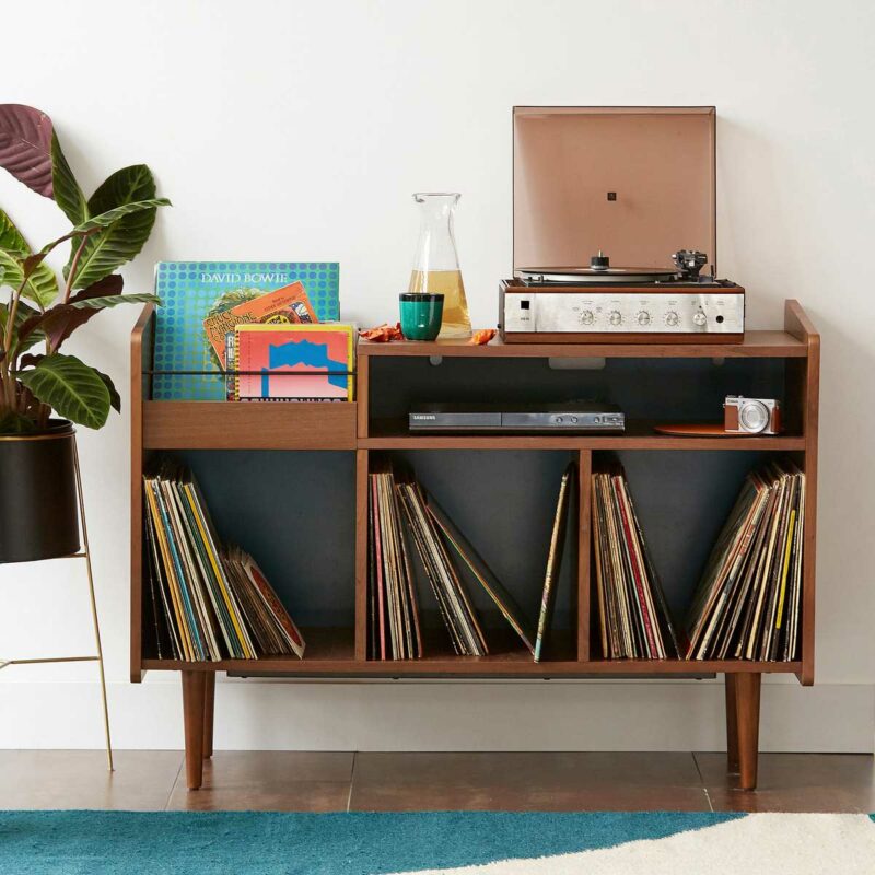 Meuble vintage pour vinyles ronda