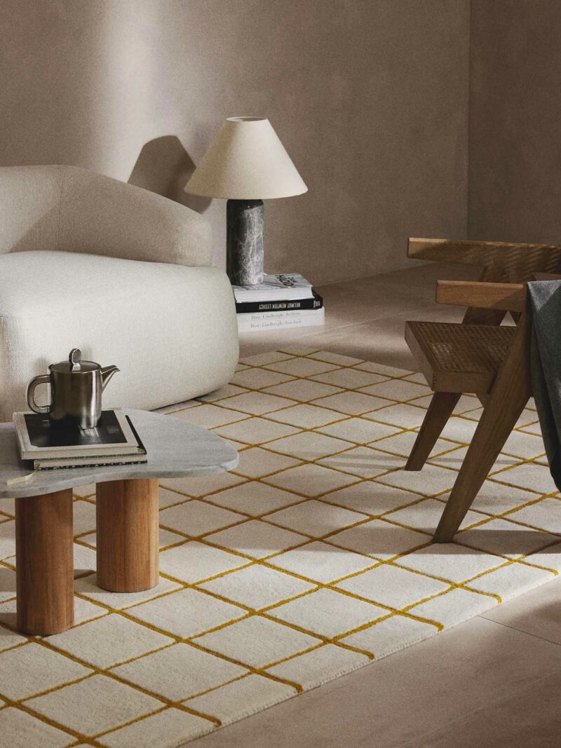 Tapis damier aux grandes dimensions